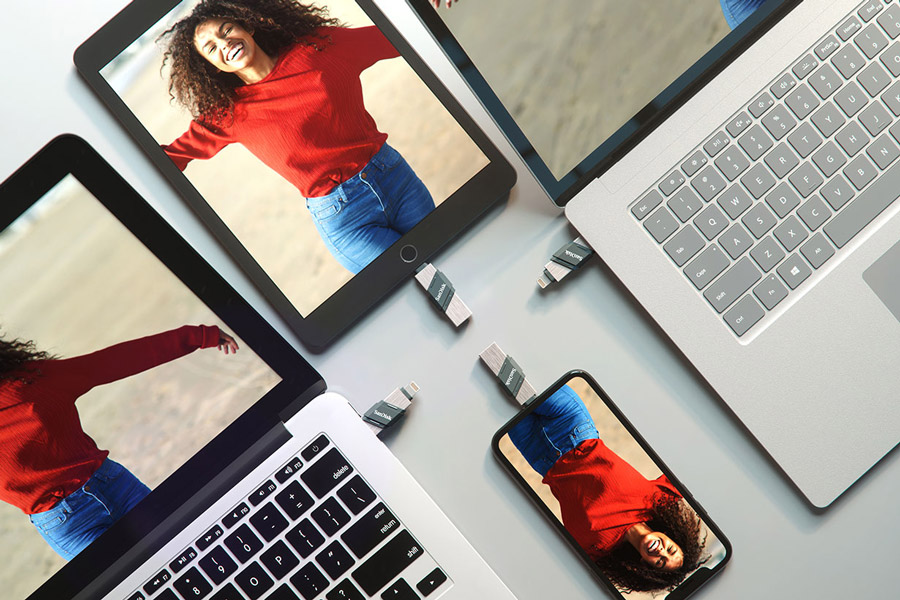 usb 2 đầu sandisk ixpand flip type-a và lightning