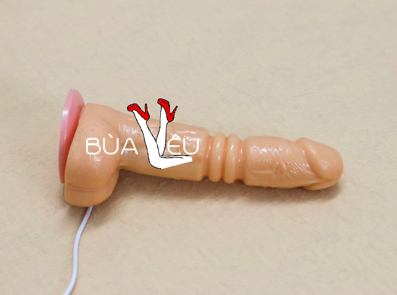 Dương vật giả có đế Excited rung thụt pin sạc