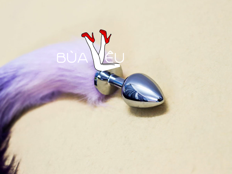 Đồ chơi kích hậu đuôi chồn tím inox loại tốt