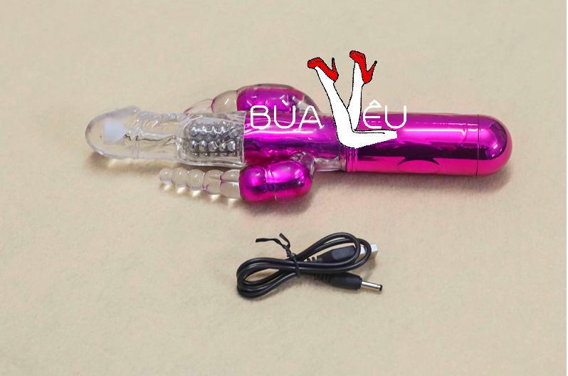 Dương vật giả 3 đầu Libo rung-xoay bi pin sạc
