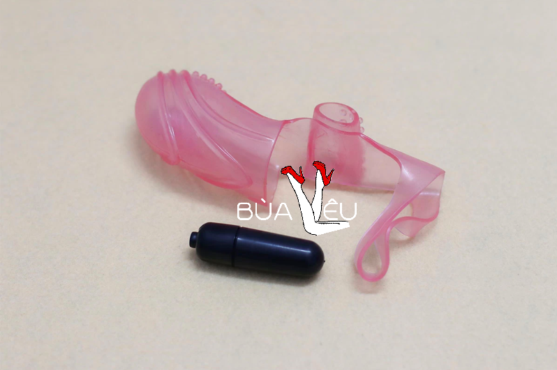 Bao silicone có rung đeo ngón tay kích thích vùng kín