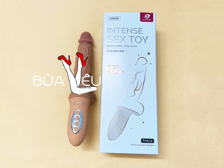 Dương vật giả Intense rung thụt, phát nhiệt 42 độ