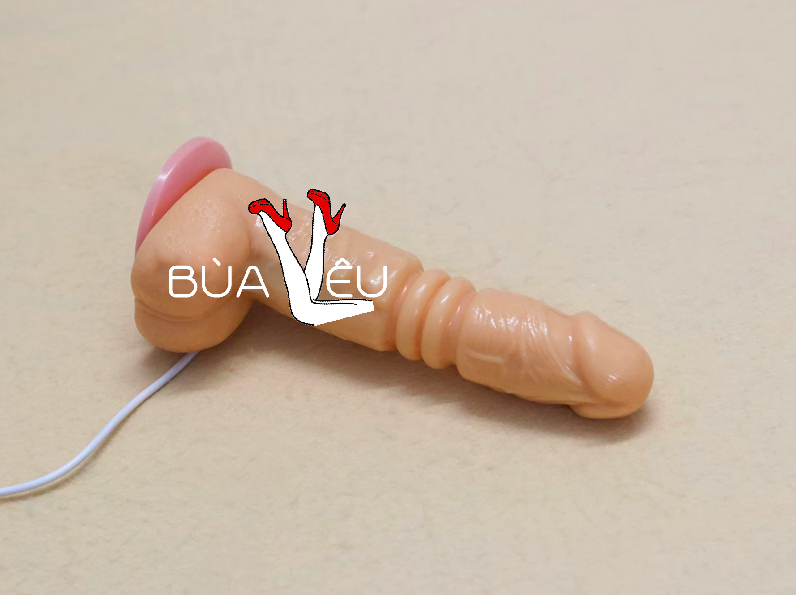 Dương vật giả có đế Excited rung thụt pin sạc