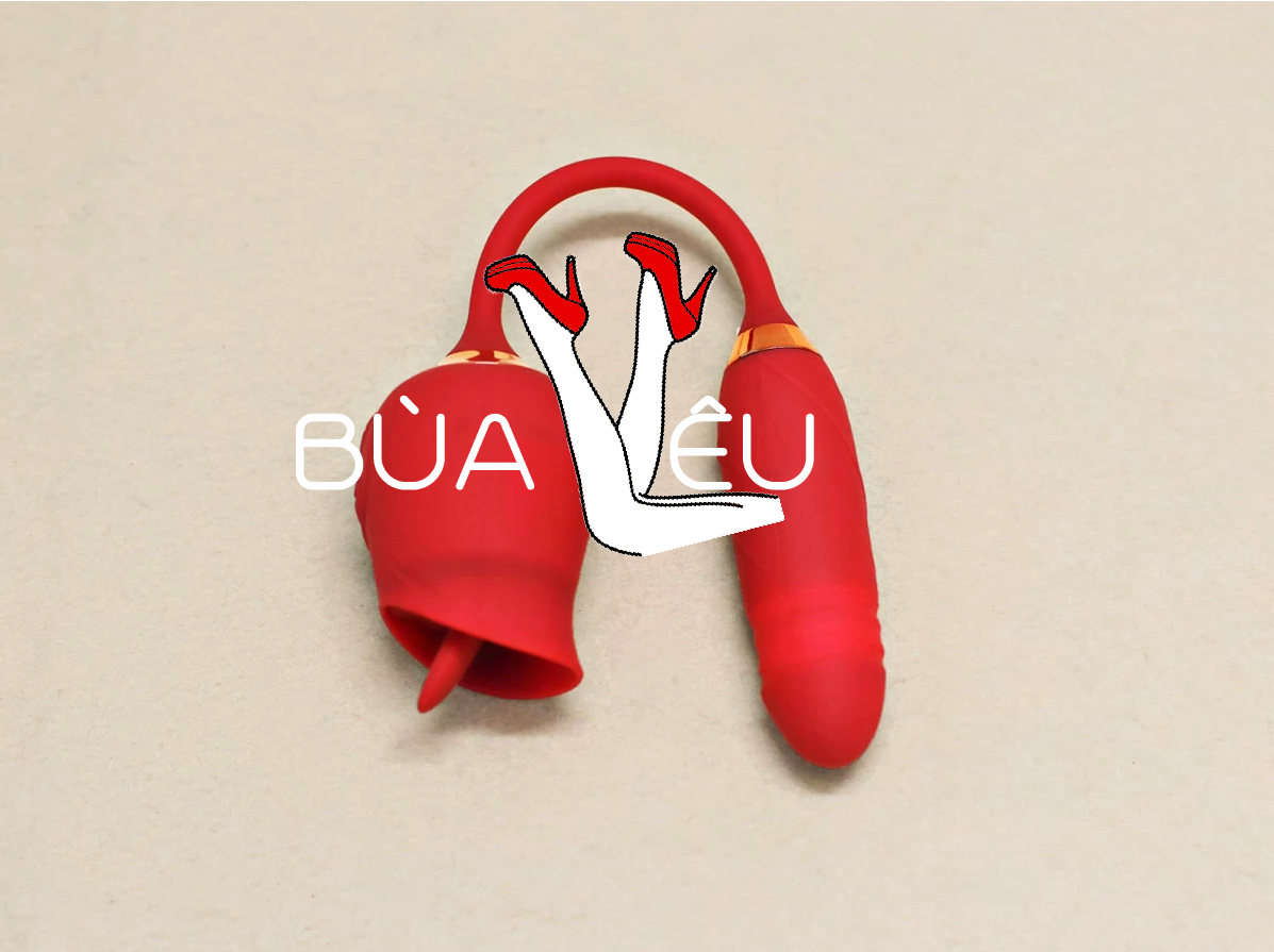 Trứng rung hoa hồng hai đầu lưỡi liếm và trứng rung thụt