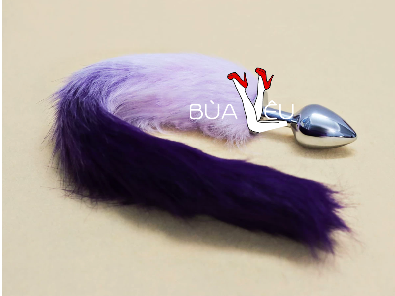 Đồ chơi kích hậu đuôi chồn tím inox loại tốt