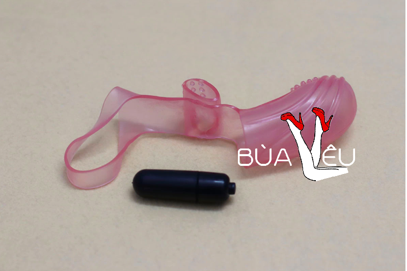 Bao silicone có rung đeo ngón tay kích thích vùng kín