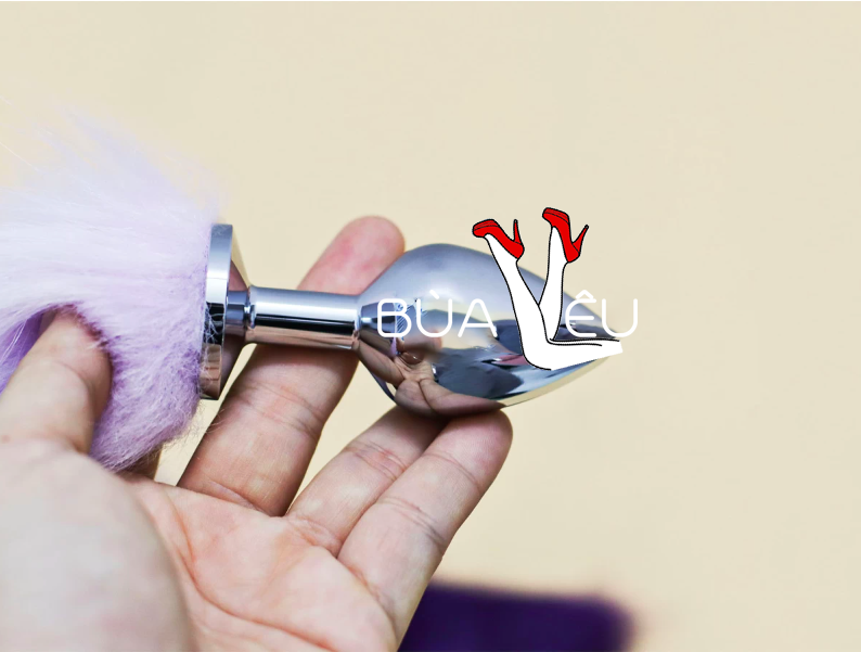 Đồ chơi kích hậu đuôi chồn tím inox loại tốt