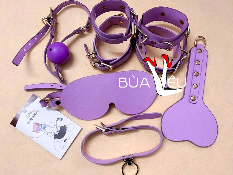 Bộ đồ chơi bạo dâm 9 món SM màu tím quyến rũ