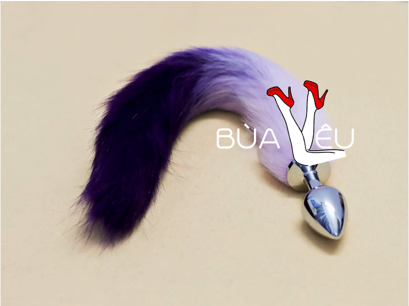 Đồ chơi kích hậu đuôi chồn tím inox loại tốt
