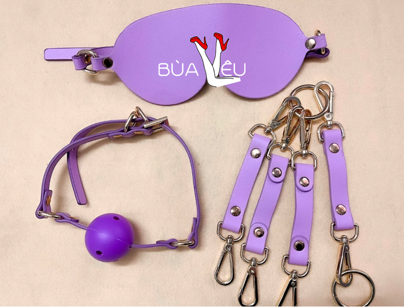 Bộ đồ chơi bạo dâm 9 món SM màu tím quyến rũ