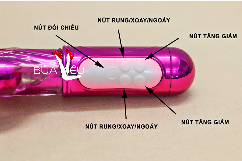 Dương vật giả 3 đầu Libo rung-xoay bi pin sạc