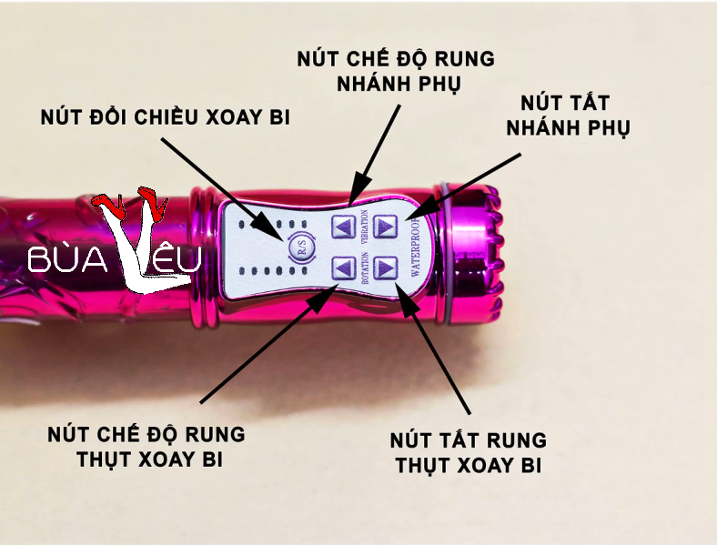 Dương vật giả 2 nhánh Loveaider rung xoay 4 chế độ