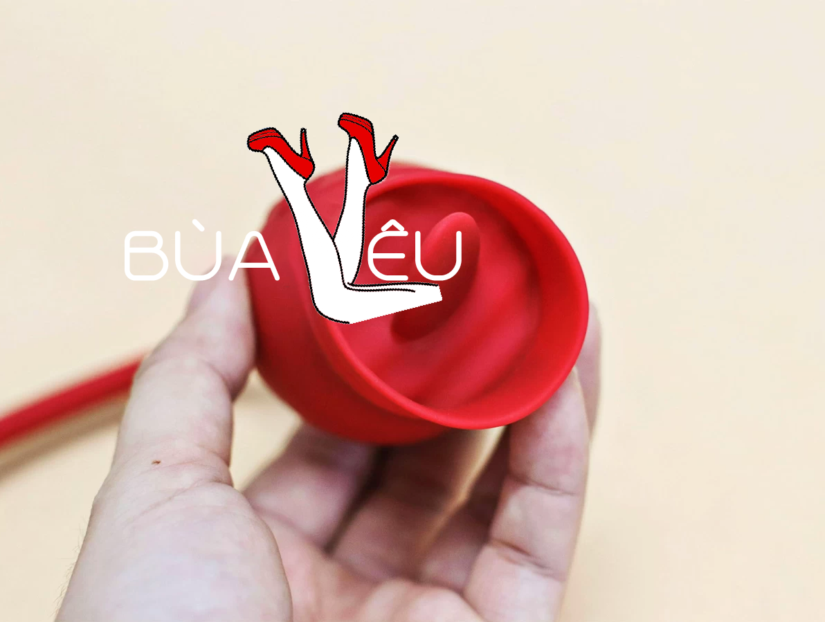 Trứng rung hoa hồng hai đầu lưỡi liếm và trứng rung thụt