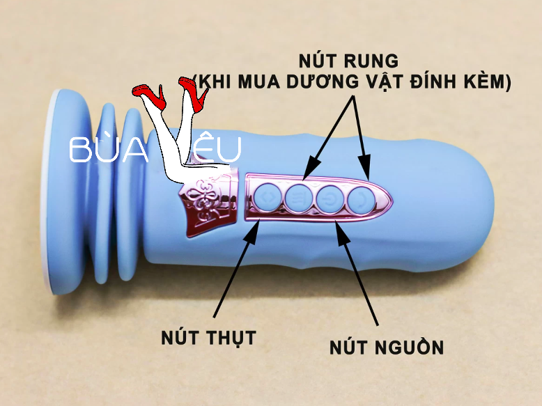 Đế gắn dương vật có đế rung thụt pin sạc (không bao gồm dương vật giả)