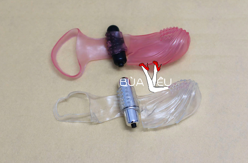 Bao silicone có rung đeo ngón tay kích thích vùng kín