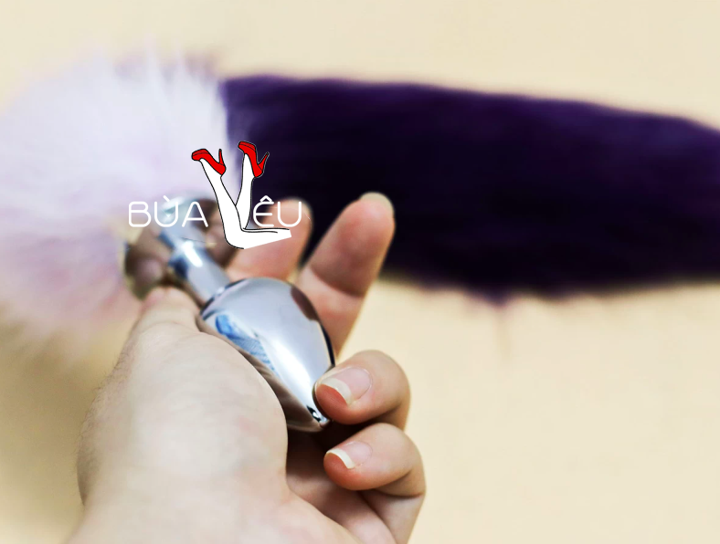 Đồ chơi kích hậu đuôi chồn tím inox loại tốt