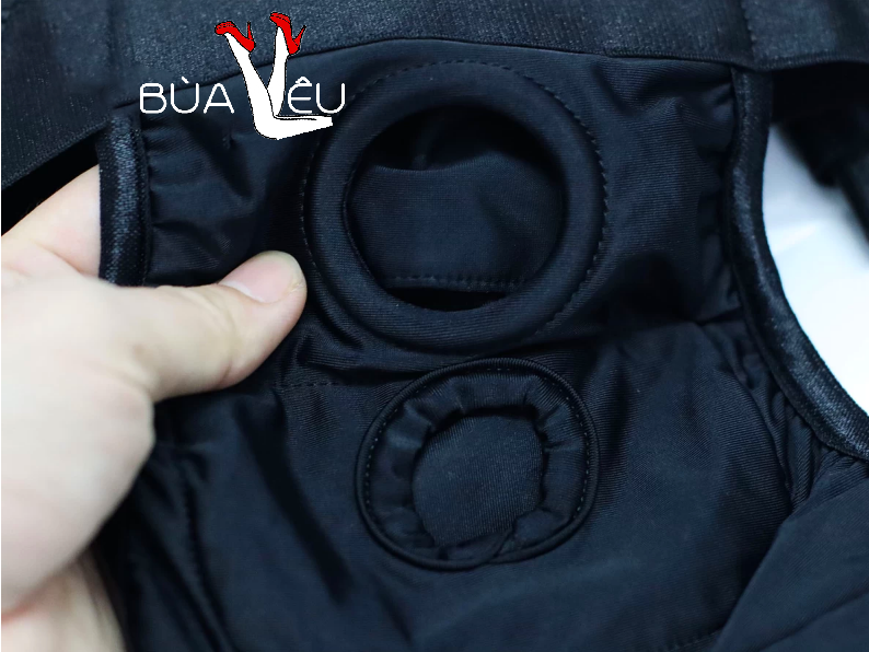 Quần dây đeo gắn 2 dương vật giả tùy ý