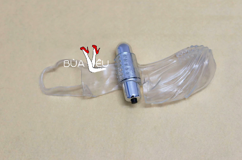 Bao silicone có rung đeo ngón tay kích thích vùng kín