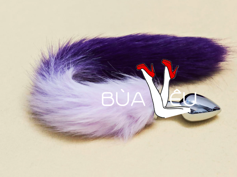 Đồ chơi kích hậu đuôi chồn tím inox loại tốt