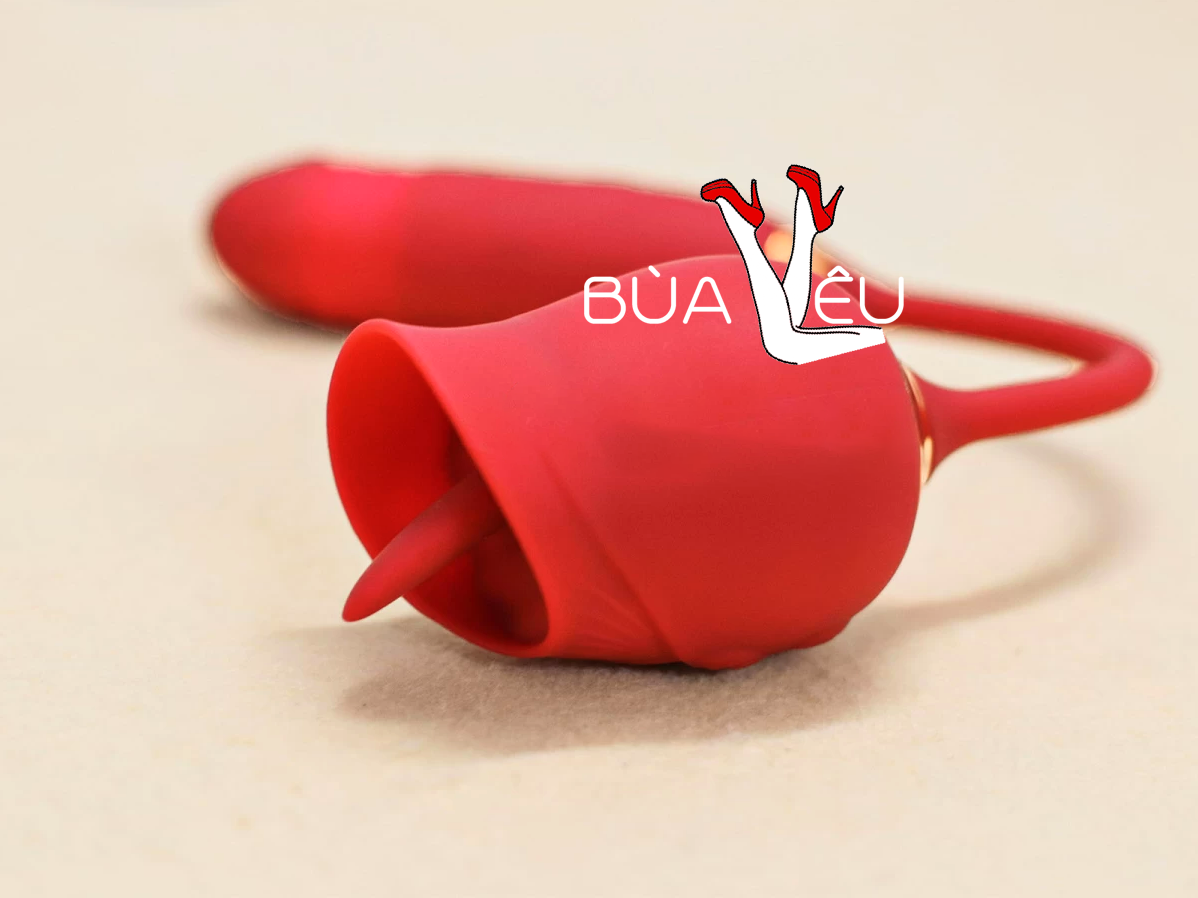 Trứng rung hoa hồng hai đầu lưỡi liếm và trứng rung thụt