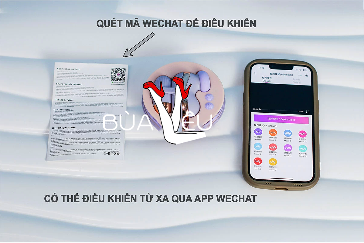 Trứng rung Moon Back Magic Box 2 đầu rung hút