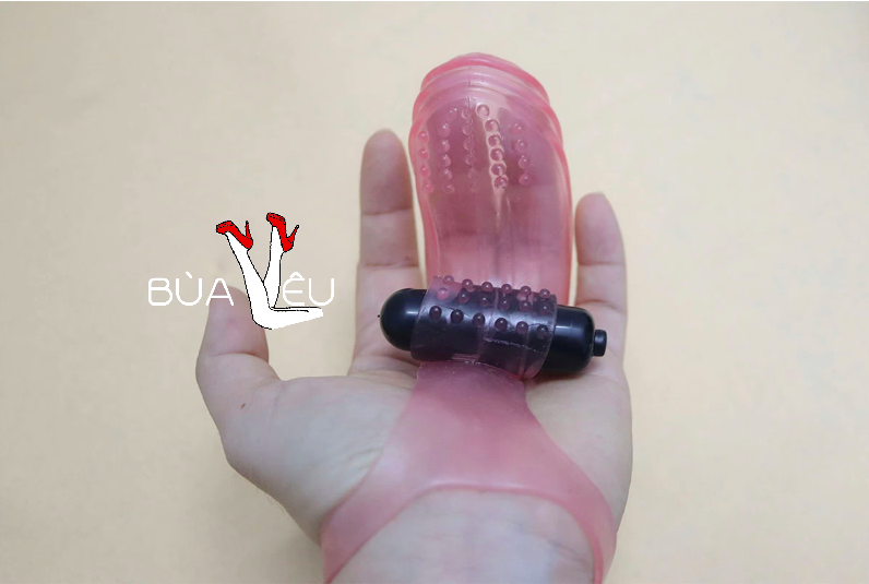 Bao silicone có rung đeo ngón tay kích thích vùng kín