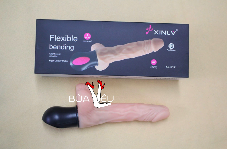 Dương vật giả đa năng XL912 rung, phát nhiệt pin sạc