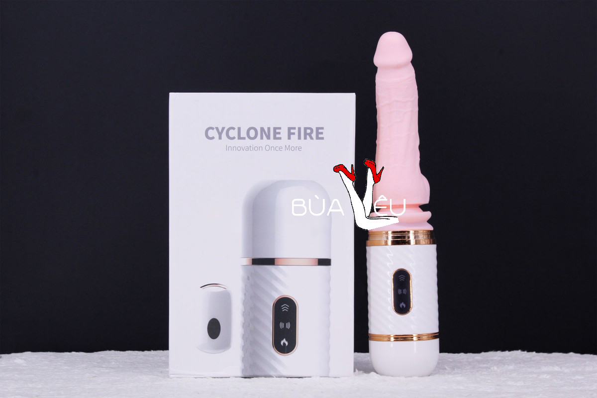 Dương vật giả Cyclone Fire có đế rung thụt điều chỉnh từ xa