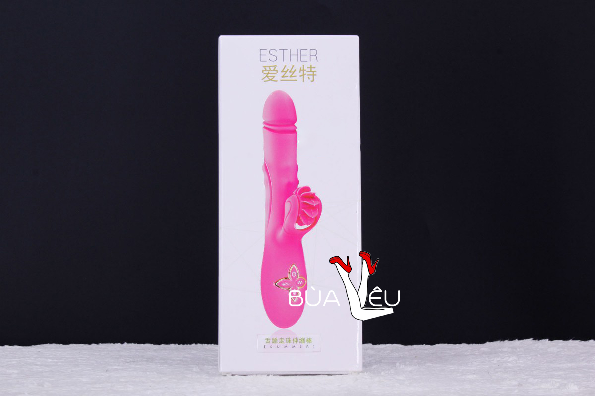 Dương vật giả lưỡi cao cấp Esther bi xoay Rung - Thụt