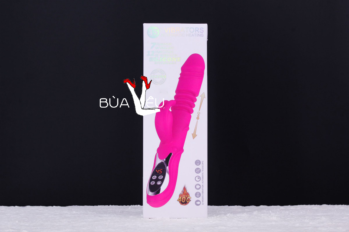 Dương vật giả đa năng Rabbit Vibrator rung, thụt, phát nhiệt