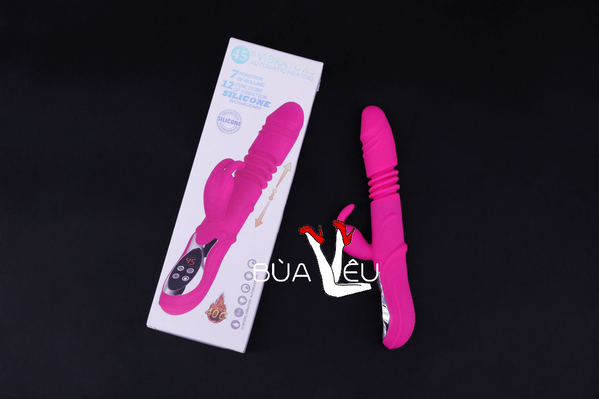 Dương vật giả đa năng Rabbit Vibrator rung, thụt, phát nhiệt