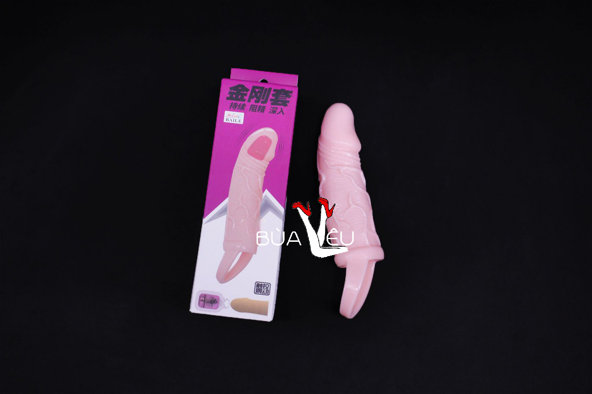 Bao cao su đôn dên có quai đeo MEN rung đầu