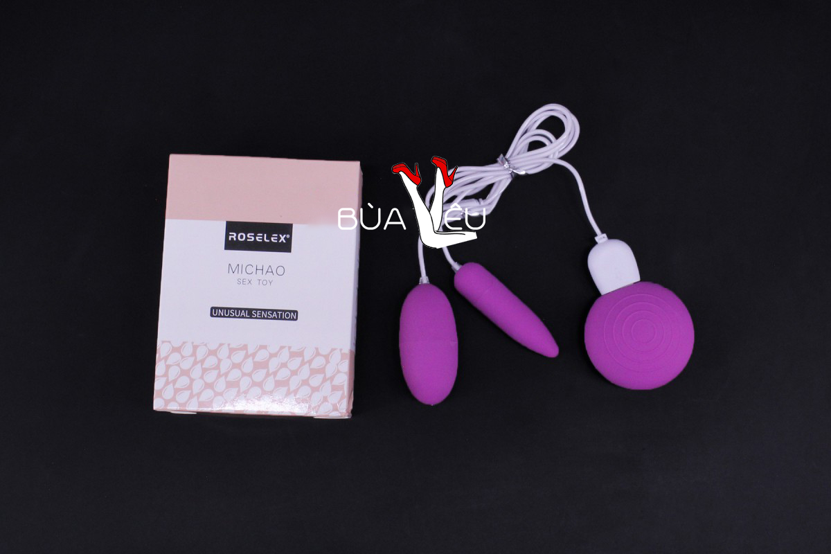 Trứng rung tình yêu 2 đầu MiChao pin sạc rung cực mạnh