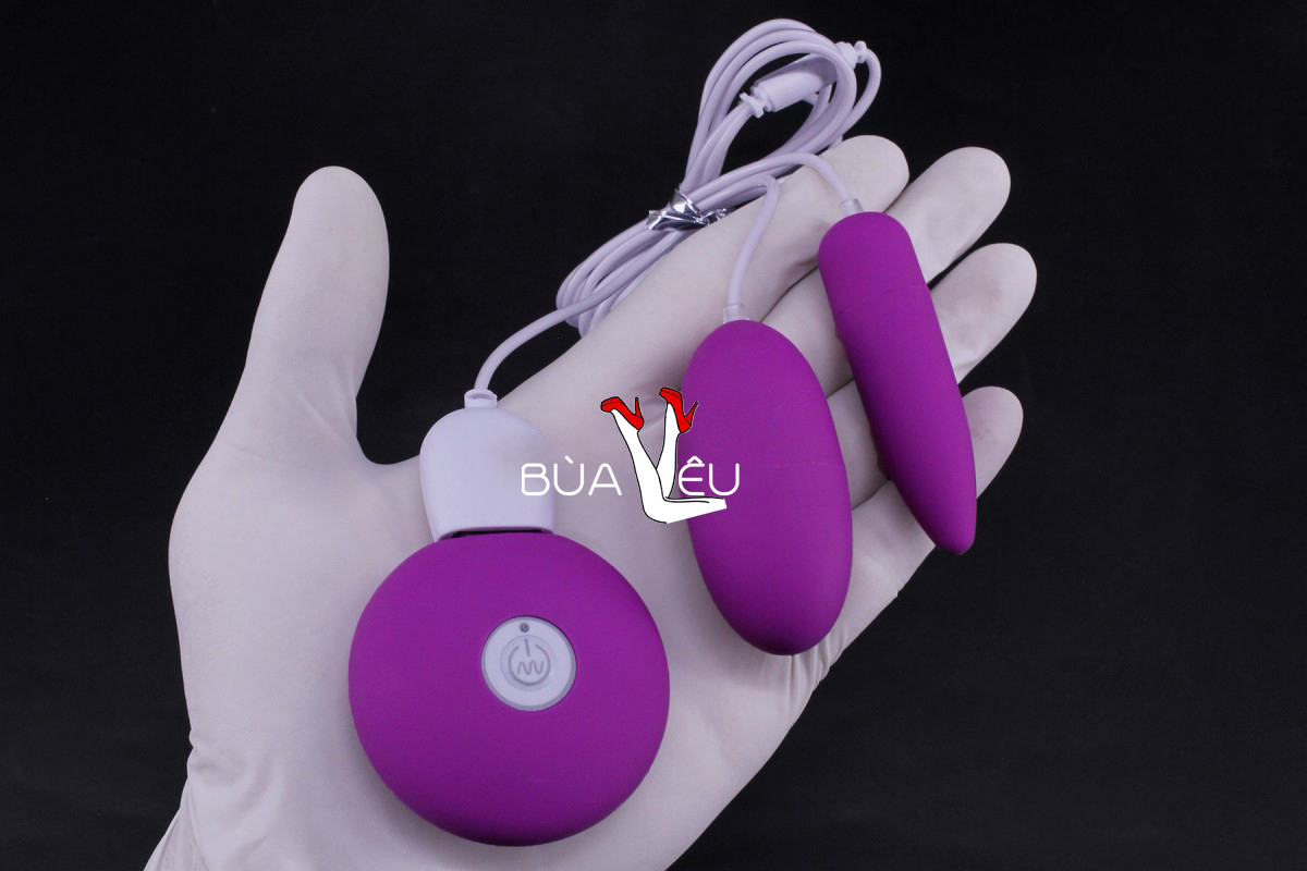 Trứng rung tình yêu 2 đầu MiChao pin sạc rung cực mạnh