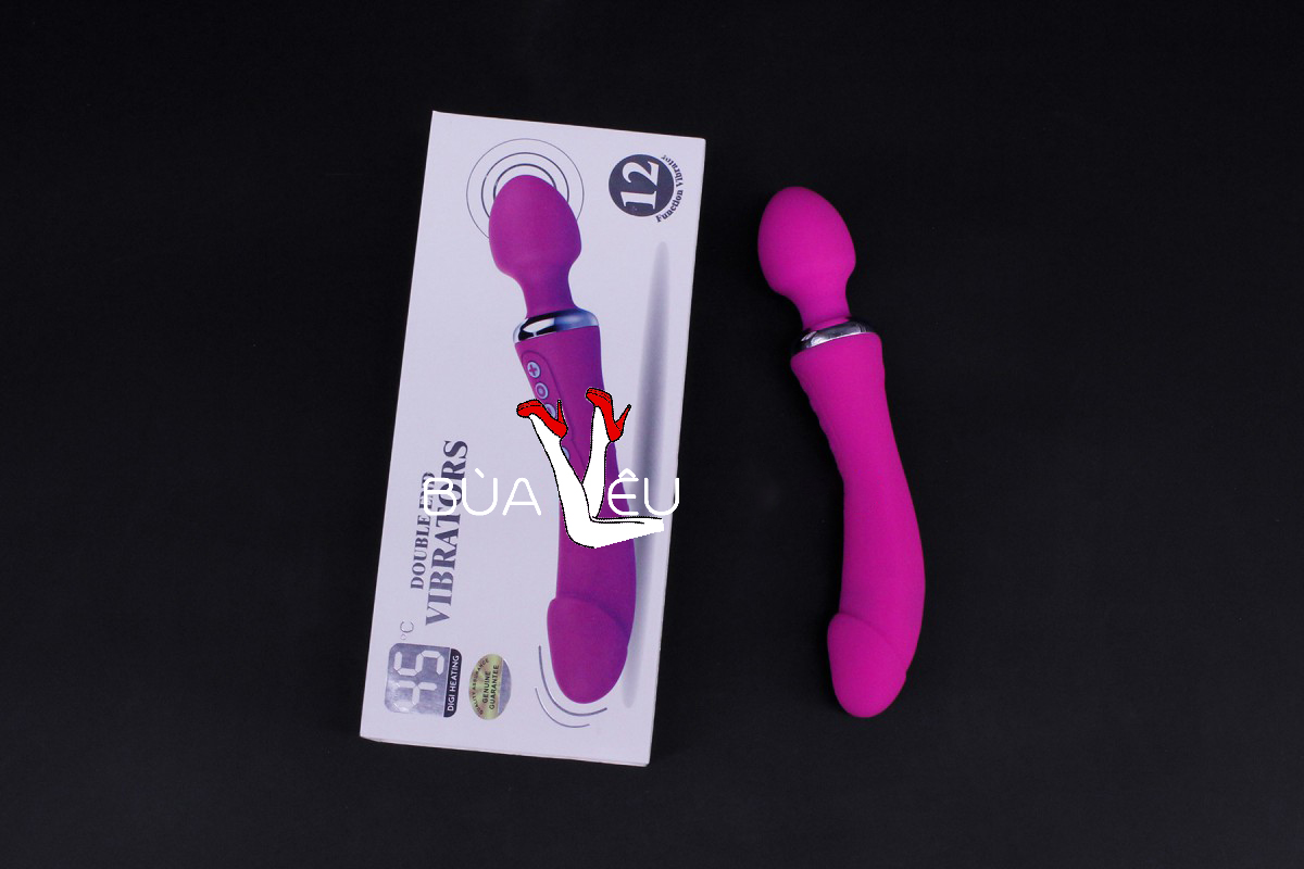 Máy mát xa tình yêu rung 2 đầu Double End ấm nóng pin sạc