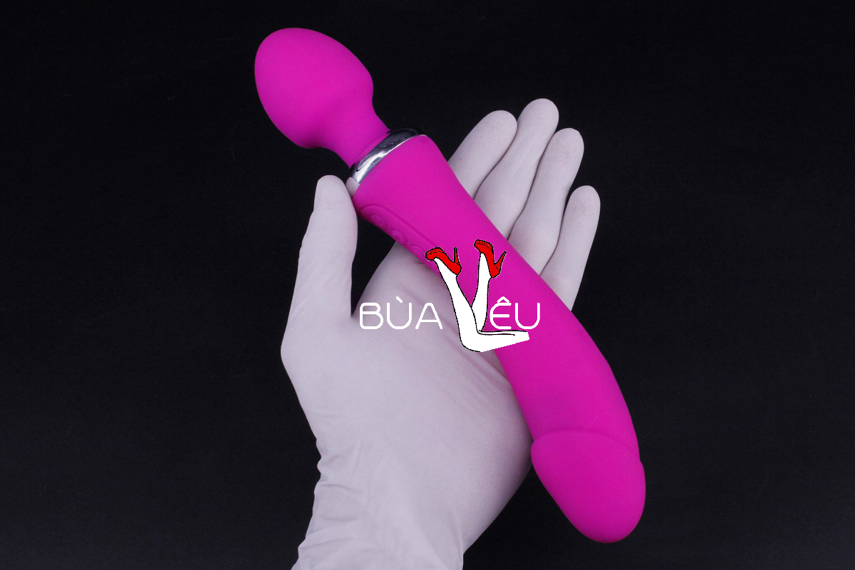 Máy mát xa tình yêu rung 2 đầu Double End ấm nóng pin sạc