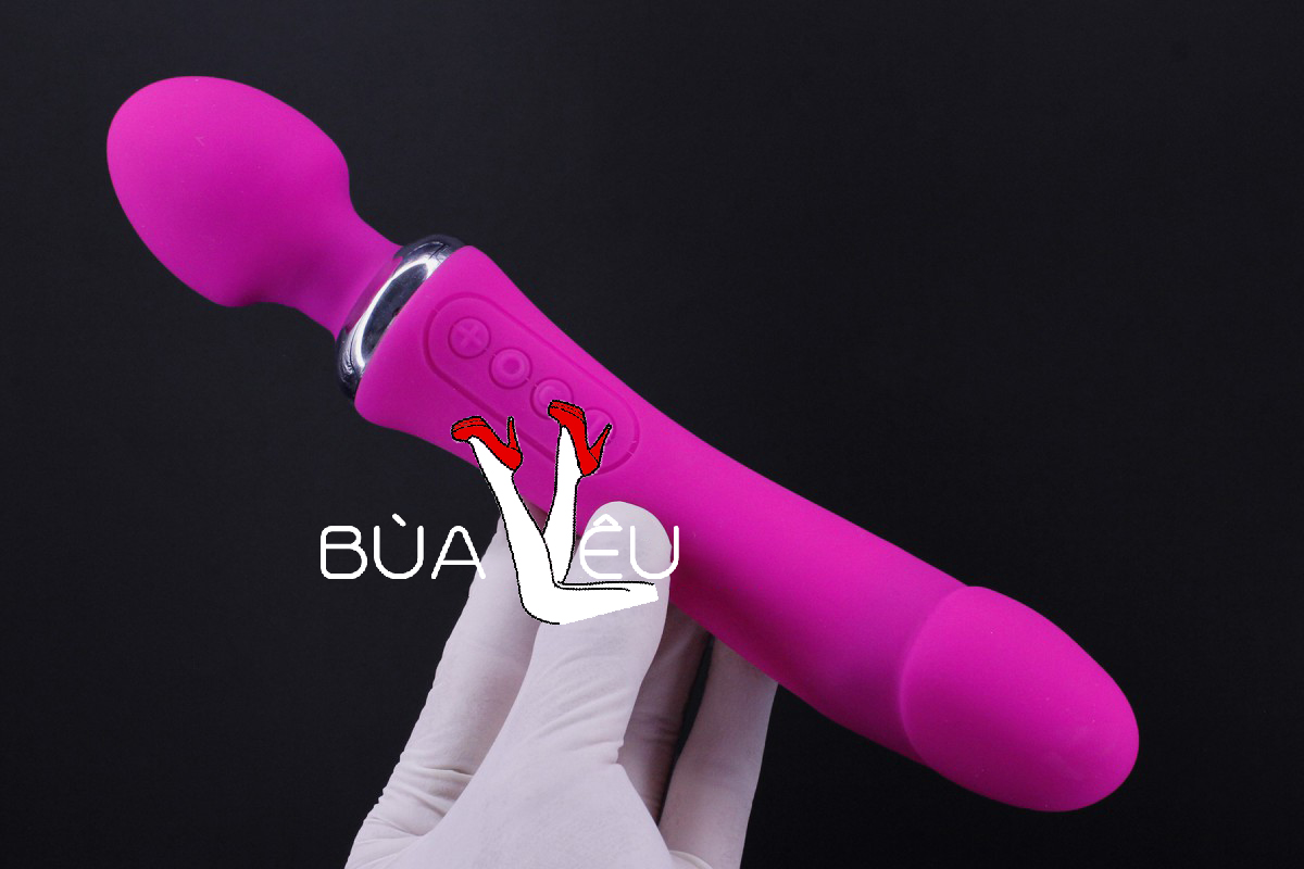 Máy mát xa tình yêu rung 2 đầu Double End ấm nóng pin sạc