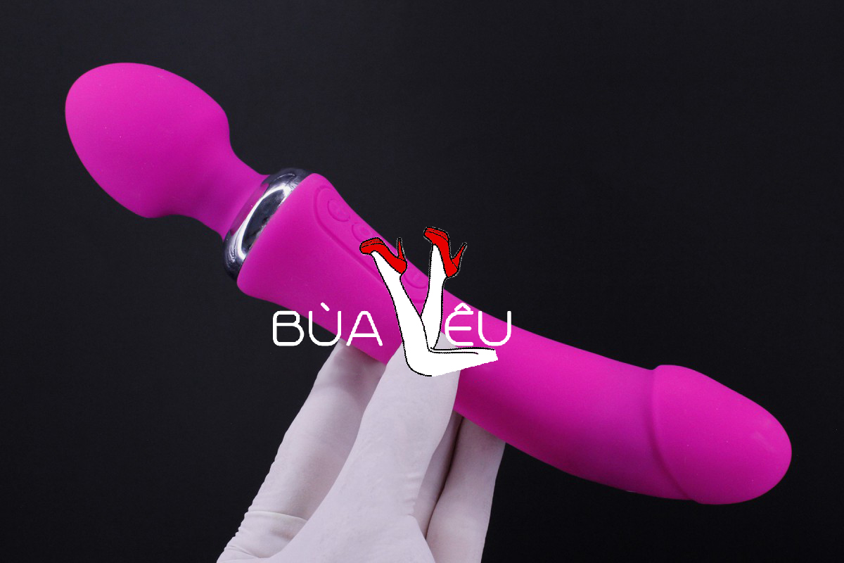 Máy mát xa tình yêu rung 2 đầu Double End ấm nóng pin sạc