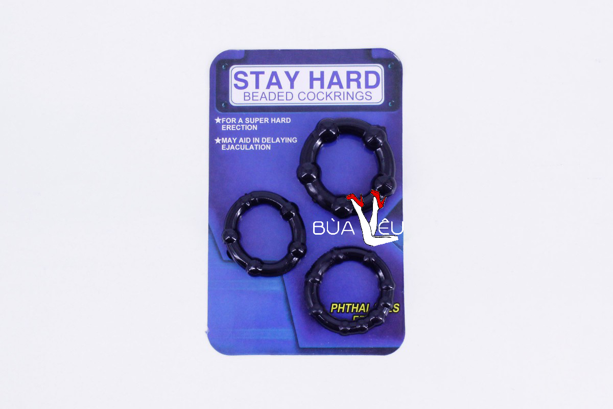 Bộ 3 vòng đeo Stay Hard đen