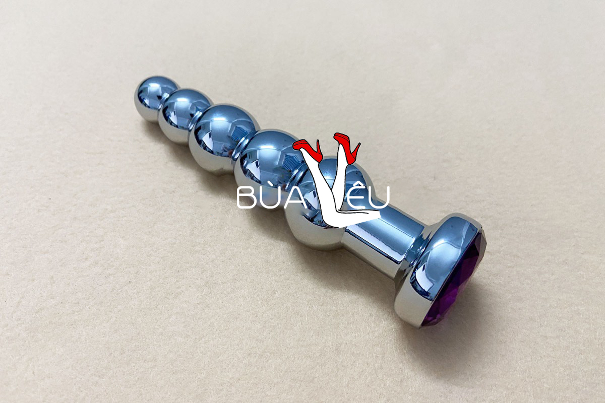 Dụng cụ kích thích hậu môn Inox chân dế pha lê