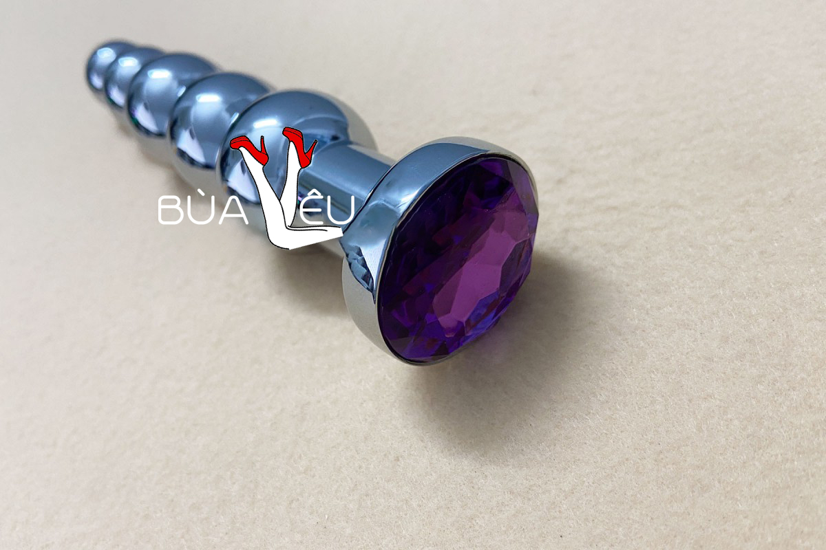 Dụng cụ kích thích hậu môn Inox chân dế pha lê