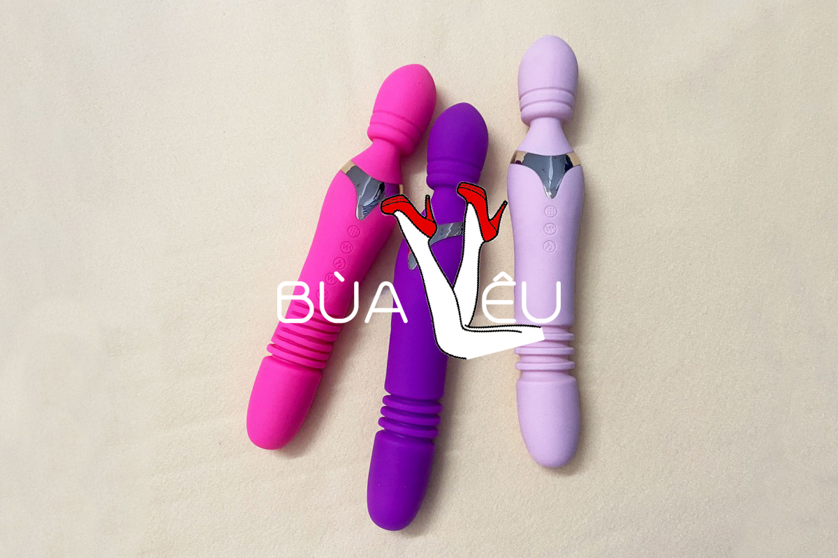 Máy mát xa điểm G phát nhiệt 2 đầu thụt, ngoáy pin sạc