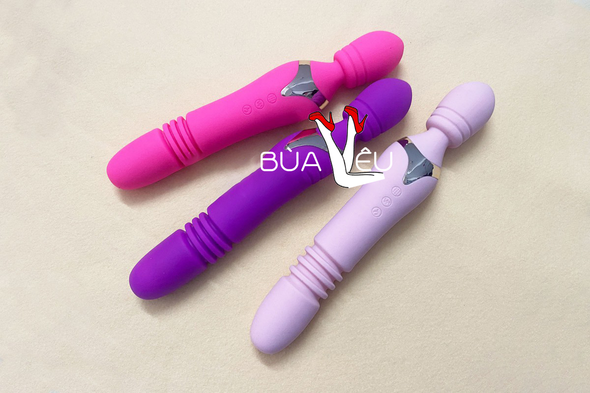 Máy mát xa điểm G phát nhiệt 2 đầu thụt, ngoáy pin sạc