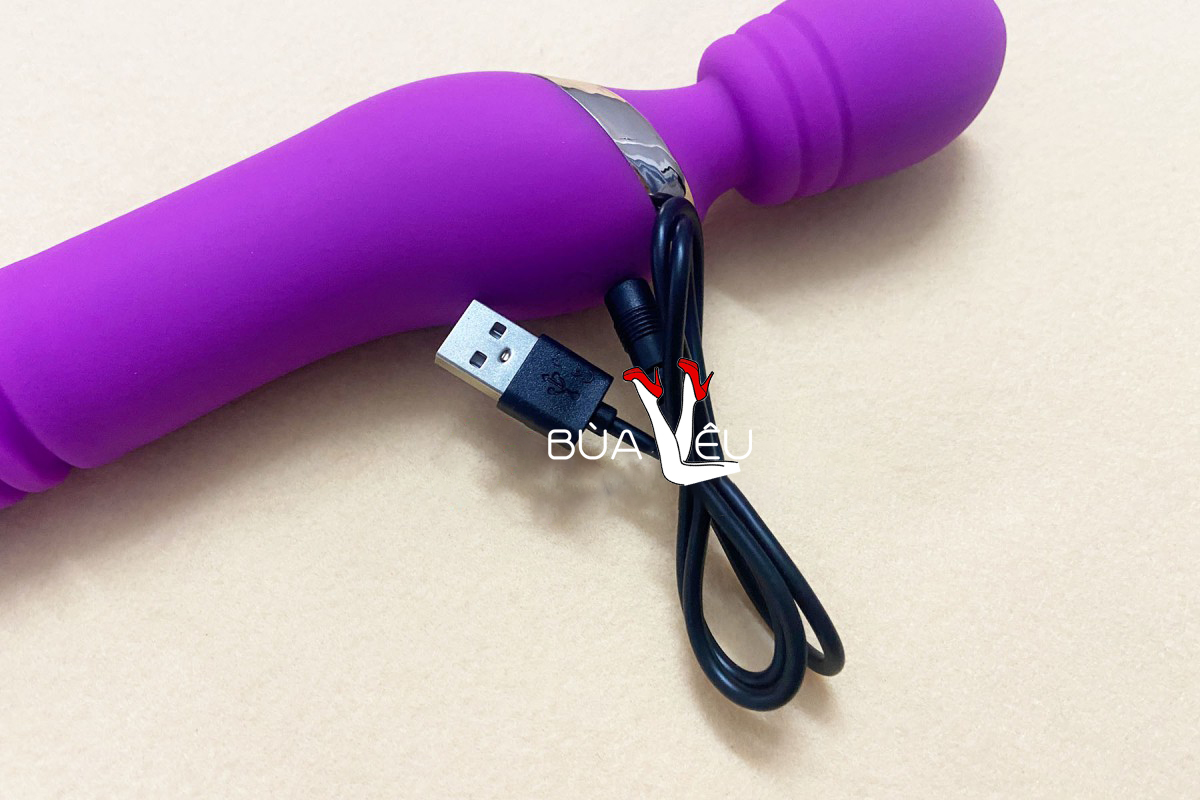 Máy mát xa điểm G phát nhiệt 2 đầu thụt, ngoáy pin sạc