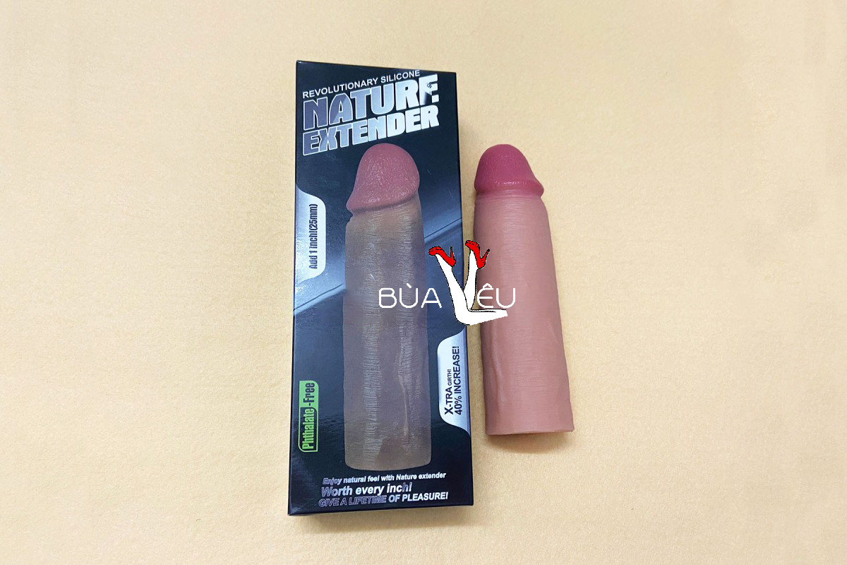 Sextoy bao cao su đôn dên Nature Extender da nâu