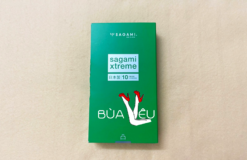 Bao cao su có gai Nhật Bản Sagami Xtreme Green Siêu Mỏng 10 bao