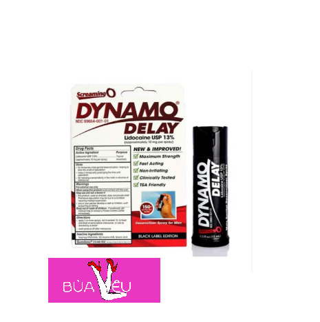 Xịt kéo dài xuất tinh sớm Dynamo Delay Black Label Edition