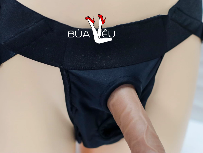 Quần dây đeo gắn 2 dương vật giả tùy ý