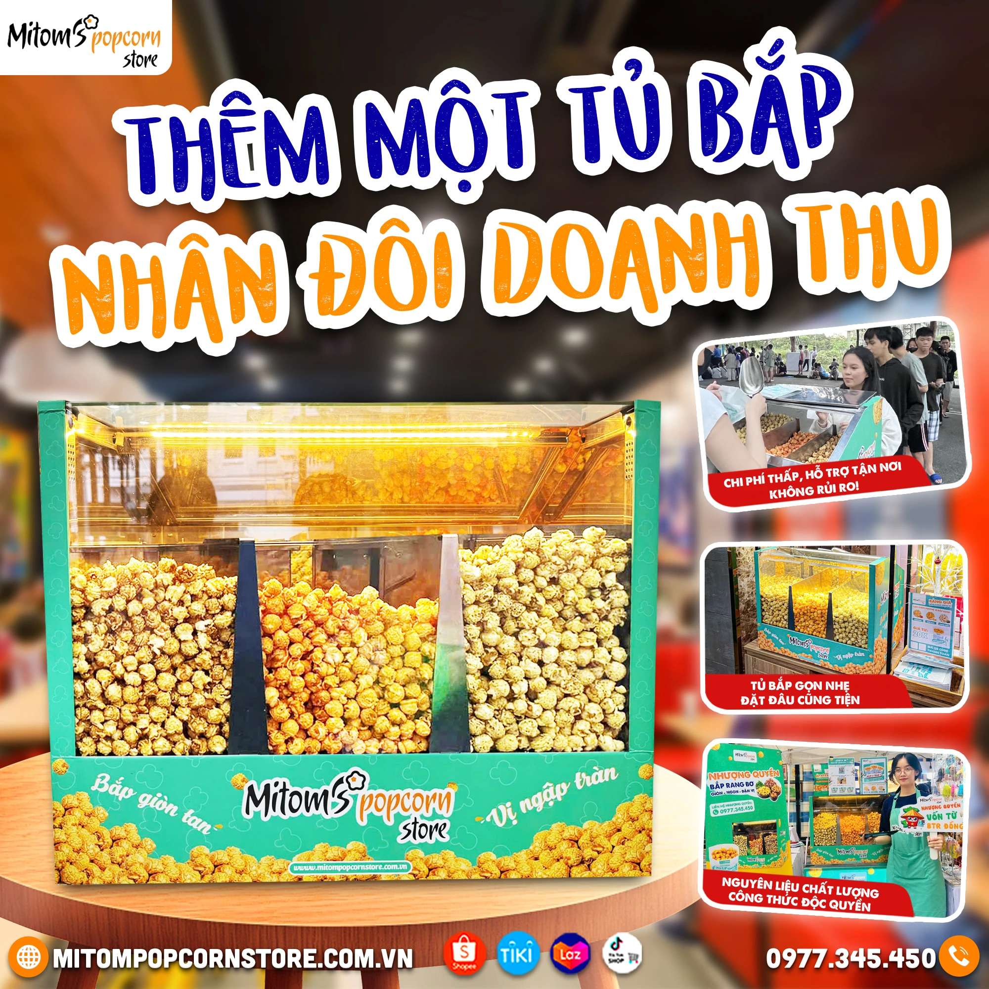 Chi phí đầu tư và lợi nhuận từ bắp rang bơ