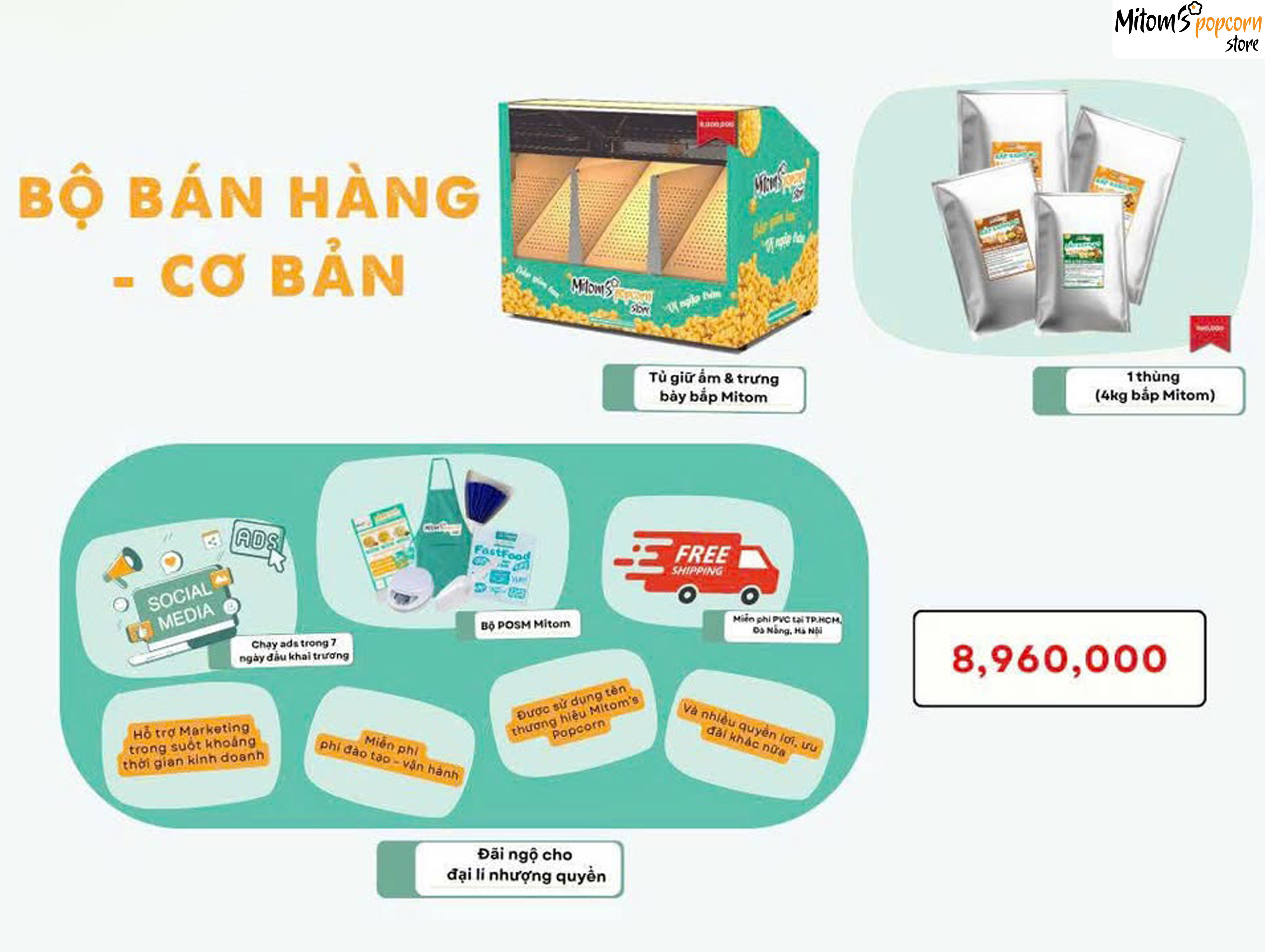 Thiết bị và dụng cụ mô hình bắp rang bơ nhượng quyền